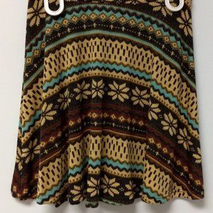 Ethnic Print Multicolor Mini Skirt